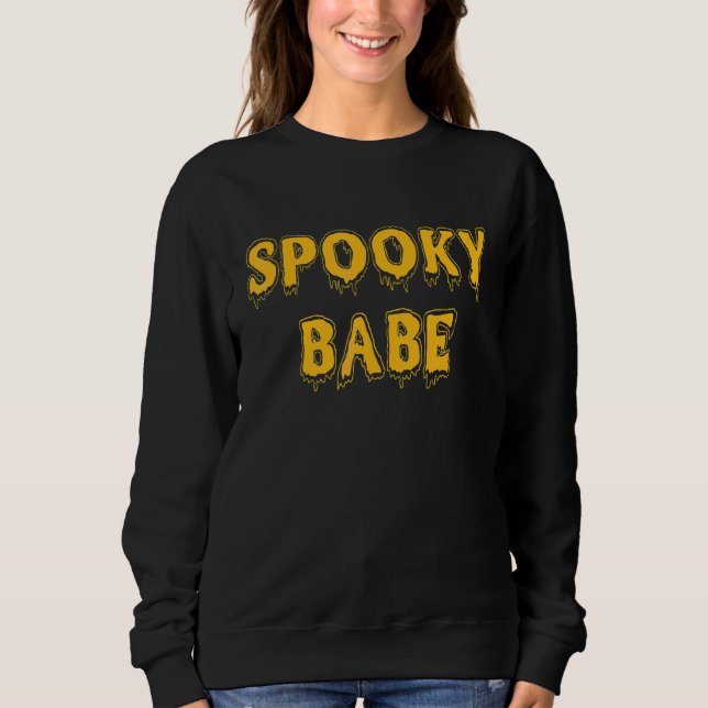 Spooky Babe Spooky Hunk  Matching Couples Hallowee Sweatshirt (Front)