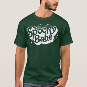 Spooky Babe With Bat Pumpkin Spooky Season Hallowe T-Shirt