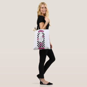 "Spooky Babe" Woman Halloween Ghost – Retro Pink Tote Bag