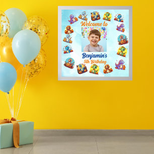  Spooky Baby Dinosaur Theme Kids Birthday Party Poster