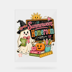 Spooky Back to School Halloween Graphic Design  Acrylic Sign