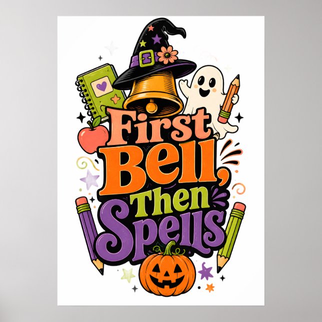 Spooky Back to School Halloween Graphic Design  Poster (Front)