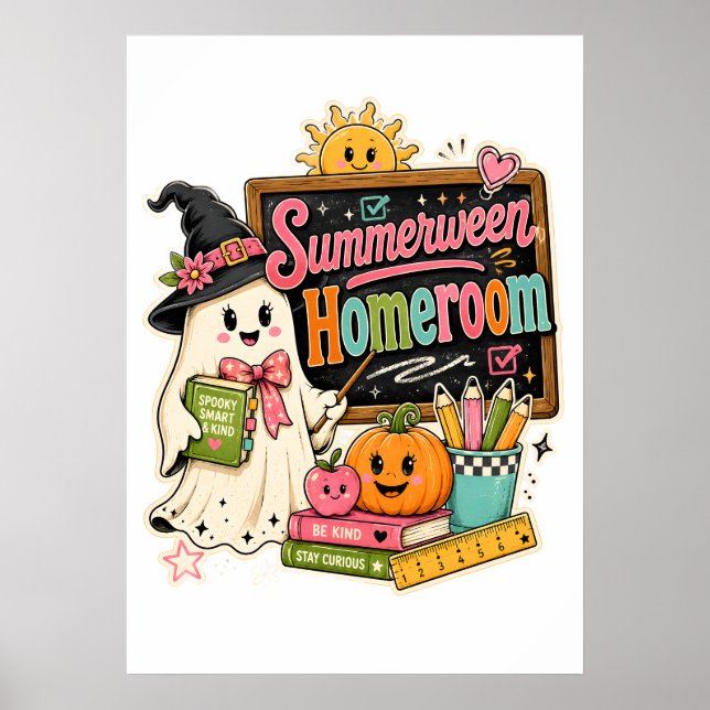 Spooky Back to School Halloween Graphic Design  Poster (Front)