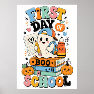 Spooky Back to School Halloween Graphic Design Poster