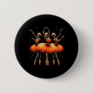 Spooky Ballerina Skeleton Dance Funny Halloween 6 Cm Round Badge