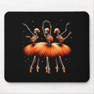 Spooky Ballerina Skeleton Dance Funny Halloween Mouse Pad