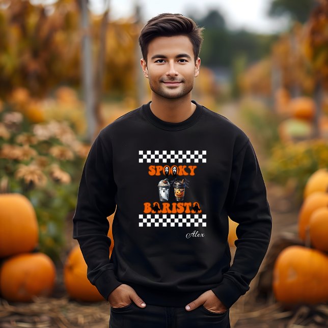 Spooky Barista Personalised Name  Halloween Gift  Sweatshirt (Creator Uploaded)