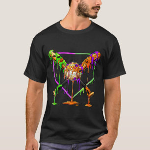 Spooky Baseball Ice Cream Drip Home Plate Dripping T-Shirt
