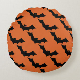 Spooky Bat Halloween Decor Round Cushion