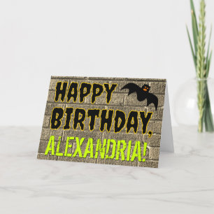 Spooky Bat Halloween Inspired "HAPPY BIRTHDAY" Card