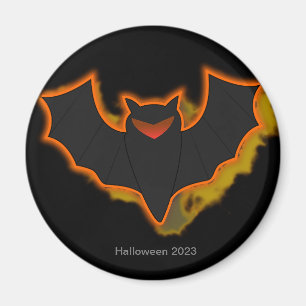 Spooky Bat Halloween Magnet   Black Theme