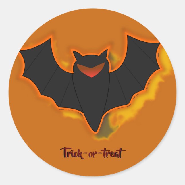 Spooky Bat Halloween Sticker - Orange Theme (Front)