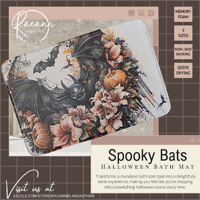 Spooky Bats Halloween Bath Mat (Creator Uploaded)