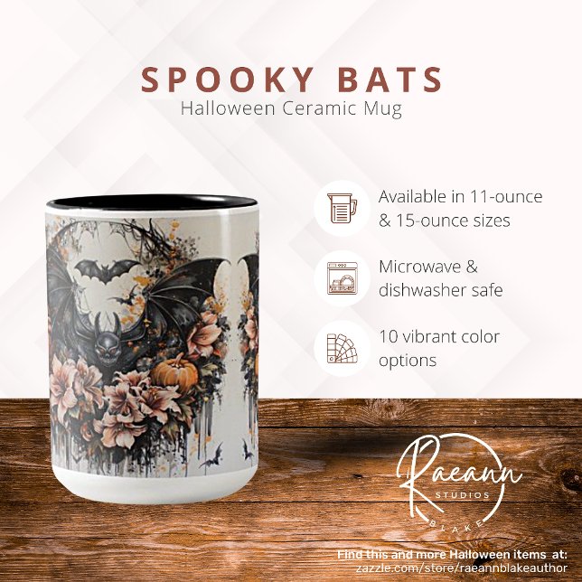 Spooky Bats Halloween Ceramic Mug (Creator Uploaded)