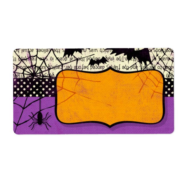 Spooky Bats Halloween Name Tag Label (Front)