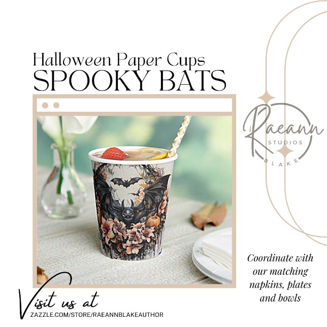 Spooky Bats Halloween Paper Cups (Creator Uploaded)