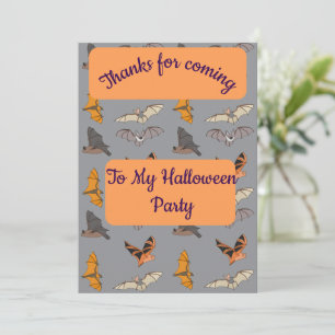 Spooky Bats Happy Halloween Thank you card