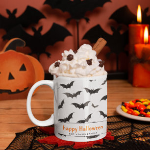 Spooky Bats Personalised Happy Halloween Coffee Mug
