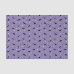 Spooky Bats & Skulls Tissue Paper - Purple