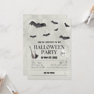 Spooky Bats Spooktacular Halloween Party Invitation