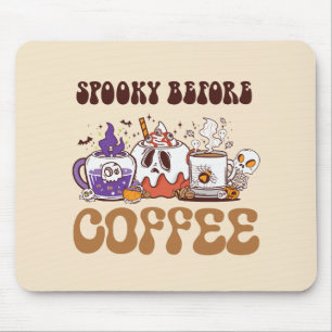 Spooky Before Coffee – Funny Ghost Coffee Brew Mouse Pad