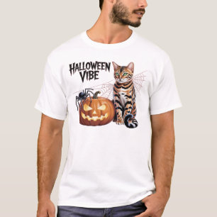 Spooky Bengal Cat Pumpkin Night Classic T-Shirt