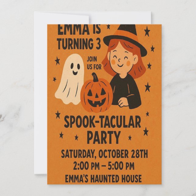 Spooky Birthday Invitation | Halloween Party (Front)