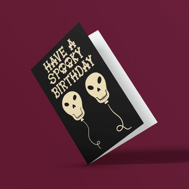 Spooky Birthday Skull Shaped Balloons Card (Creator Uploaded)