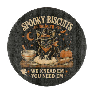 Spooky Biscuits Bakery Black Cat Halloween Cutting Board