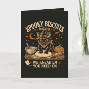Spooky Biscuits Bakery Black Cat Halloween Holiday Card
