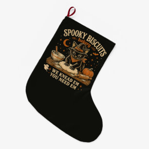 Spooky Biscuits Bakery Black Cat Halloween Large Christmas Stocking