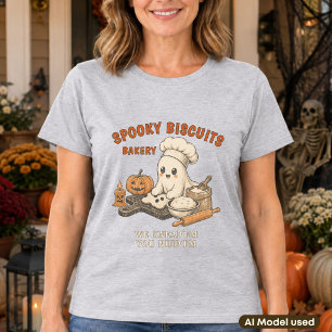 Spooky Biscuits Bakery Halloween Ghost Baker T-Shirt