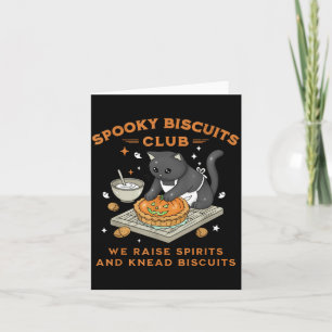 Spooky Biscuits Club Black Cat Pumpkin Halloween Card