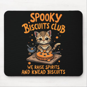 Spooky Biscuits Club Cat Funny Halloween Baking  Mouse Pad