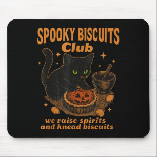 Spooky Biscuits Club Cat, Funny Halloween Baking T Mouse Pad