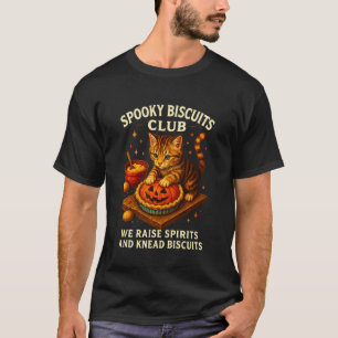 Spooky Biscuits Club Cat, Funny Halloween Baking T-Shirt