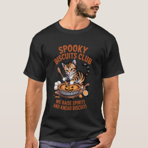 Spooky Biscuits Club Cat, Funny Halloween Baking T T-Shirt