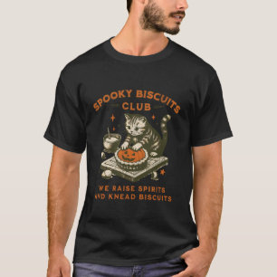 Spooky Biscuits Club Cat, Funny Halloween Baking T T-Shirt