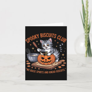 Spooky Biscuits Club Cat Funny Halloween Card