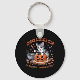 Spooky Biscuits Club Cat Funny Halloween Key Ring