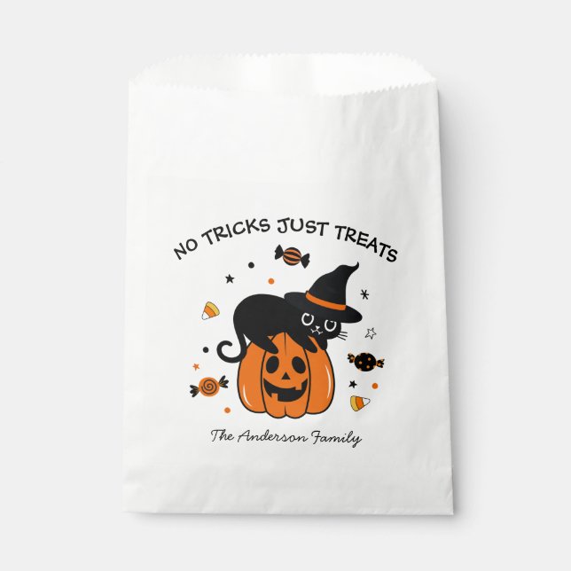 Spooky Black And Orange Halloween Party  Favour Bags (Front)