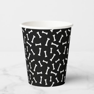 Spooky Black and White Bones Halloween Paper Cups
