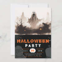 Spooky Black and White Ghost Creepy Halloween