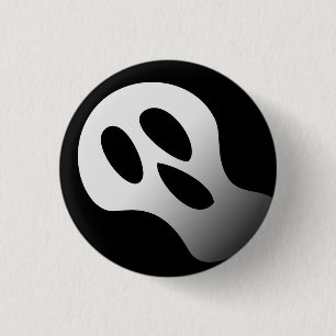 Spooky black and white scary ghost face Halloween 3 Cm Round Badge