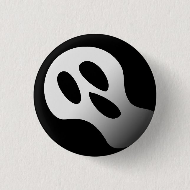 Spooky black and white scary ghost face Halloween 3 Cm Round Badge (Front)