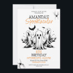 Spooky Black and White Scary Ghosts Birthday Invitation<br><div class="desc">Spooky Black and White Scary Ghosts Birthday,  a nice and cool Halloween design featuring a spooky ghost with bats and spiders around.
If you have face any issues customising the template,  feel free to message the designer :)</div>