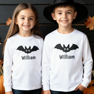 Spooky Black Bat Halloween Personalized Name