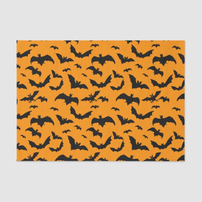 Spooky Black Bats for Halloween Tissue Paper (Front)