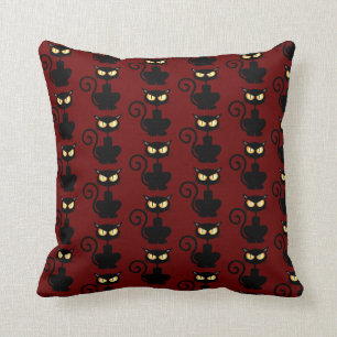Spooky Black Cat Cushion