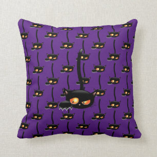 Spooky Black Cat Cushion